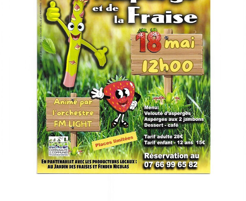Fete de l’Asperge et de la Fraise à Nordhouse Dimanche 18 Mai 2025 à 12h00